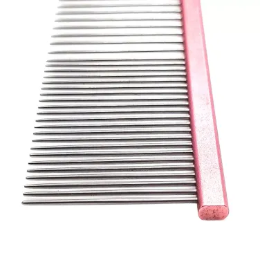 Металевий комбінований гребінь для тварин Groom Soul Pink Series, довжина 24,5 см