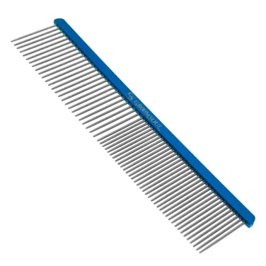 Металевий комбінований гребінь для тварин Groom Soul Blue, 19 см