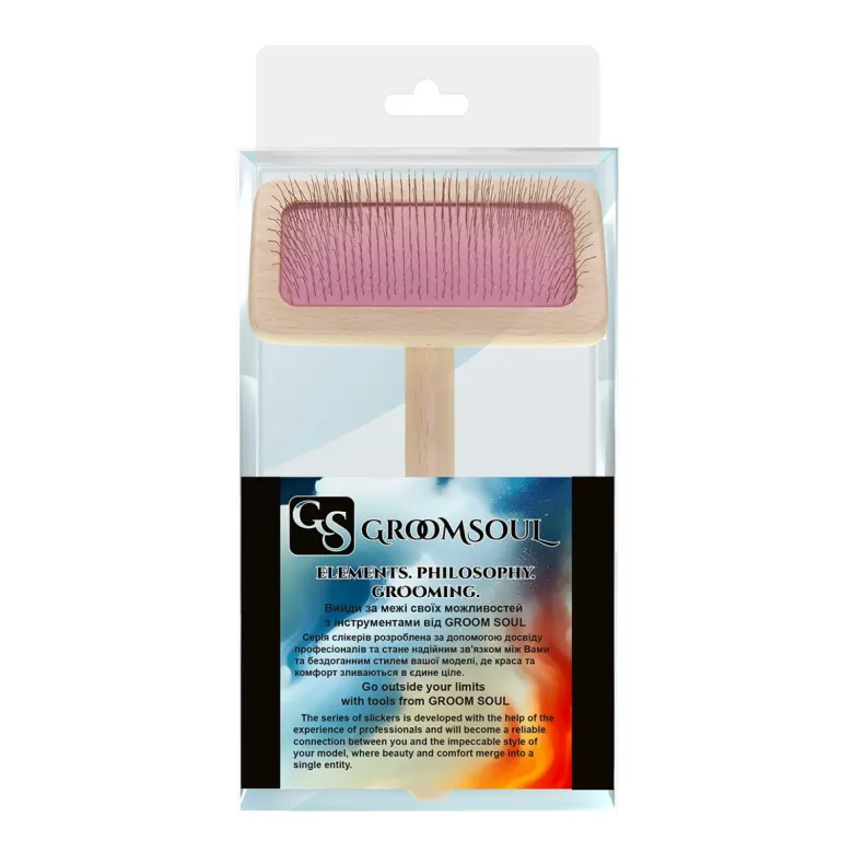 Мала пуходерка з середніми зубцями Groom Soul Natural дерево — Фото 12