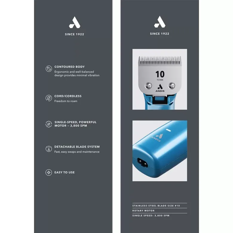 Andis eMerge Lite Blue Pet Clipper — Photo 10