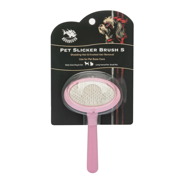 Round extra-small soft pomade with medium teeth Barracuda Black/Pink R — Photo 7