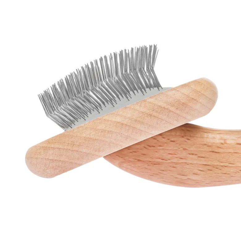 Barracuda Wooden M Medium Soft Slicker con dientes medianos — Foto 1