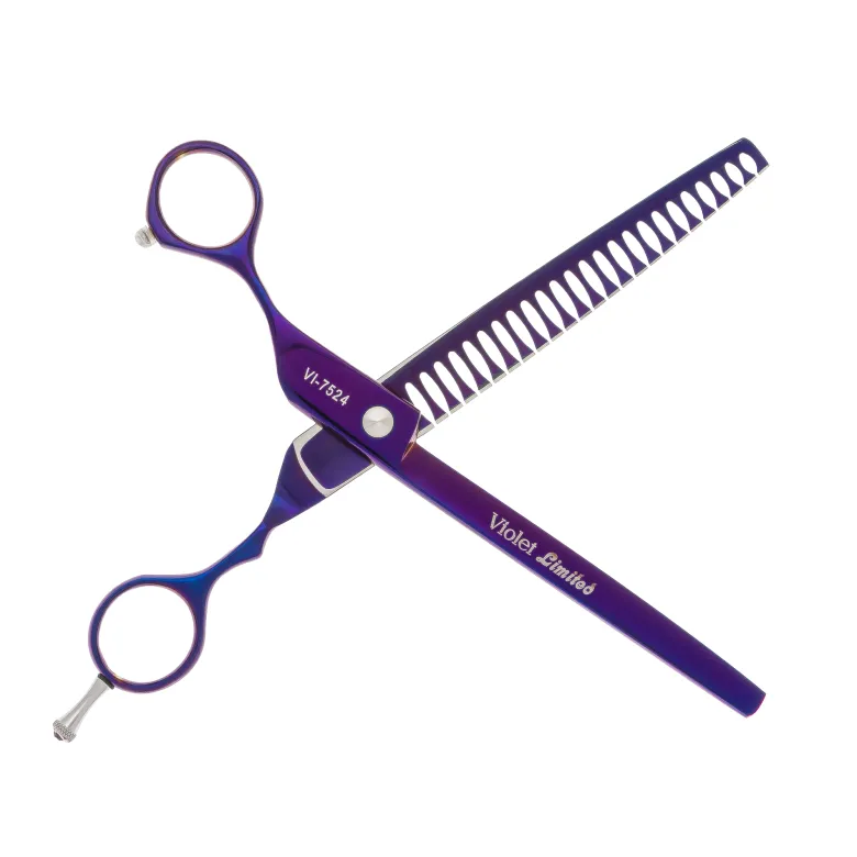 Barracuda Violet Limited 7,5" Linkshänder-Finishing-Schere, 24 Zähne — Foto 5