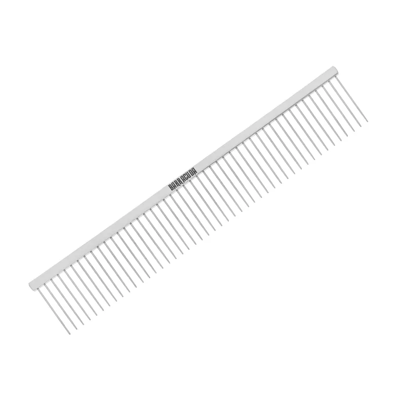 Pettine in metallo Barracuda Classic MK1 con denti rari, 22,5 cm