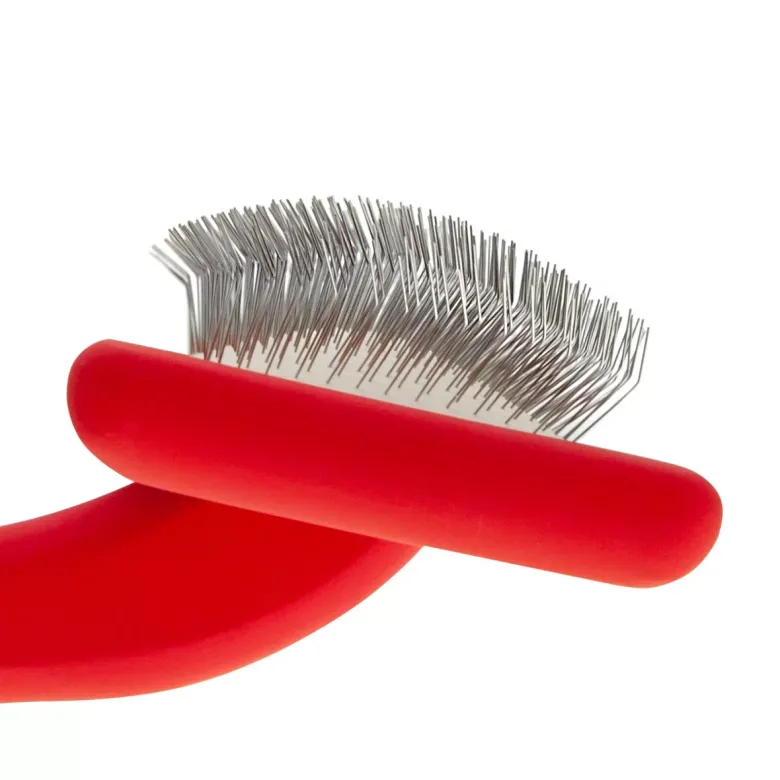 Мала м'яка пуходерка з середніми зубцями Groom Soul Natural Red\Black — Фото 7