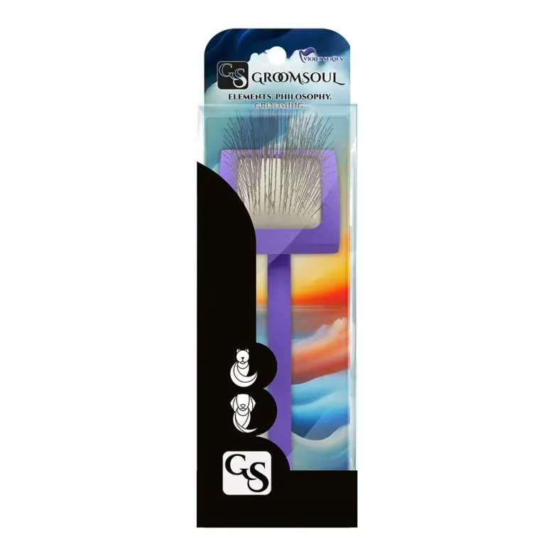 Мала пуходерка з довгими зубцями Groom Soul Violet Series S — Фото 12
