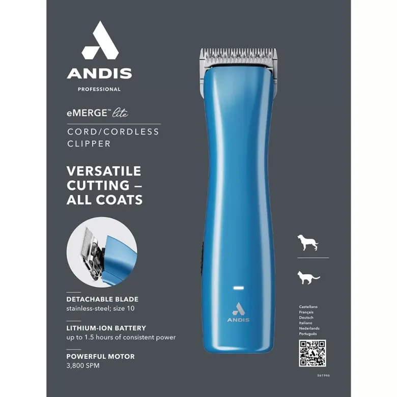 Andis eMerge Lite Blue Pet Clipper — Photo 11