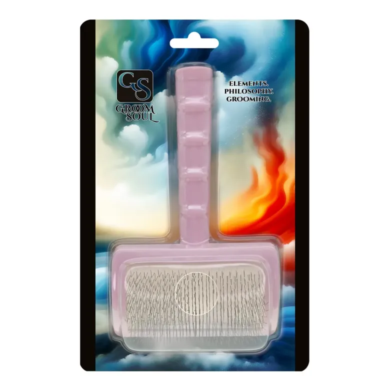 Середня пуходерка-слікер з м'якими зубцями Groom Soul Pro Pink — Фото 12