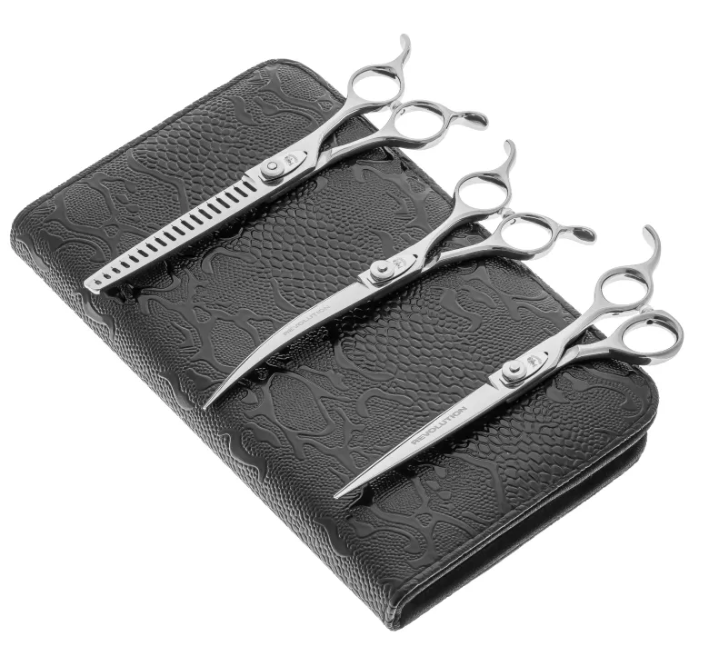 Juego de tijeras de peluquería Barracuda CNC Revolution de 7.0&quot; y 7.5&quot;, 3 piezas — Foto 4