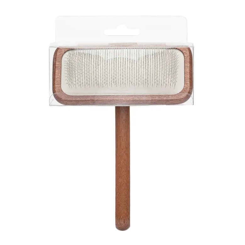 Большая мягкая пуходерка-slicker со средними зубцами Barracuda Brownie L — Фото 5