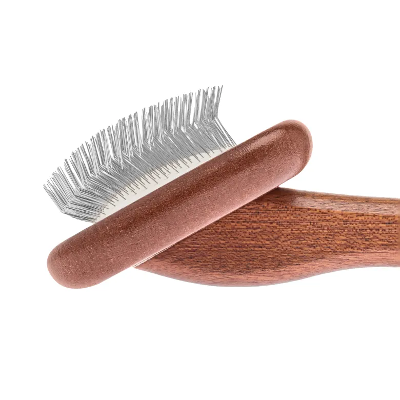 Большая мягкая пуходерка-slicker со средними зубцами Barracuda Brownie L — Фото 6