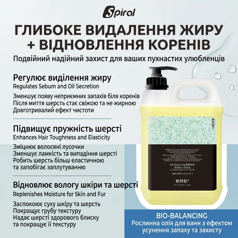 Професійний СПА шампунь-есенція для собак і котів Spiral Bio-Balancing 1х40 — Фото 8