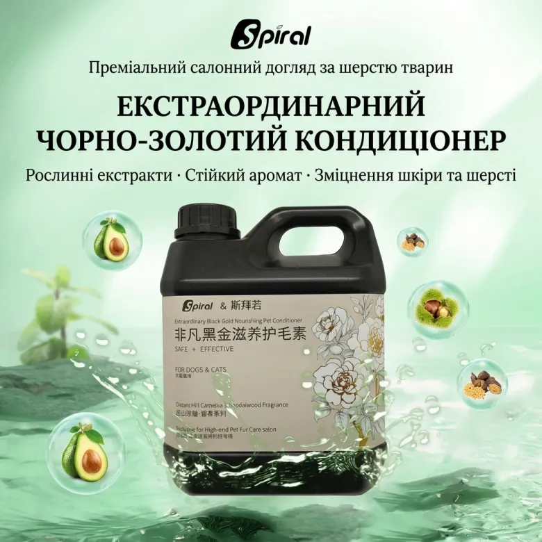 Професійний поживний кондиціонер-концентрат для собак і котів Spiral Extraordinary Black Gold 1x75 — Фото 5