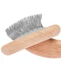 Barracuda Wooden M Medium Soft Slicker con dientes medianos — Foto 3