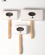 Большая мягкая пуходерка-slicker со средними зубцами TAA Comb Wood L — Фото 15