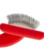 Мала м'яка пуходерка з середніми зубцями Groom Soul Natural Red\Black — Фото 18